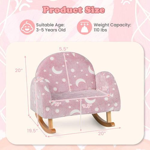 OLAKIDS Kids Sofa with Glow in The Dark, Toddler Rocking Chair