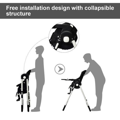 INFANS Foldable High Chair for Babies & Toddlers with Multiple Adjustable Backrest, Footrest and Seat Height