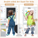 OLAKIDS 3 in 1 Kids Art Table and Chair Set, Toddler Wood Activity Desk with Double-Sided Easel, Children Furniture