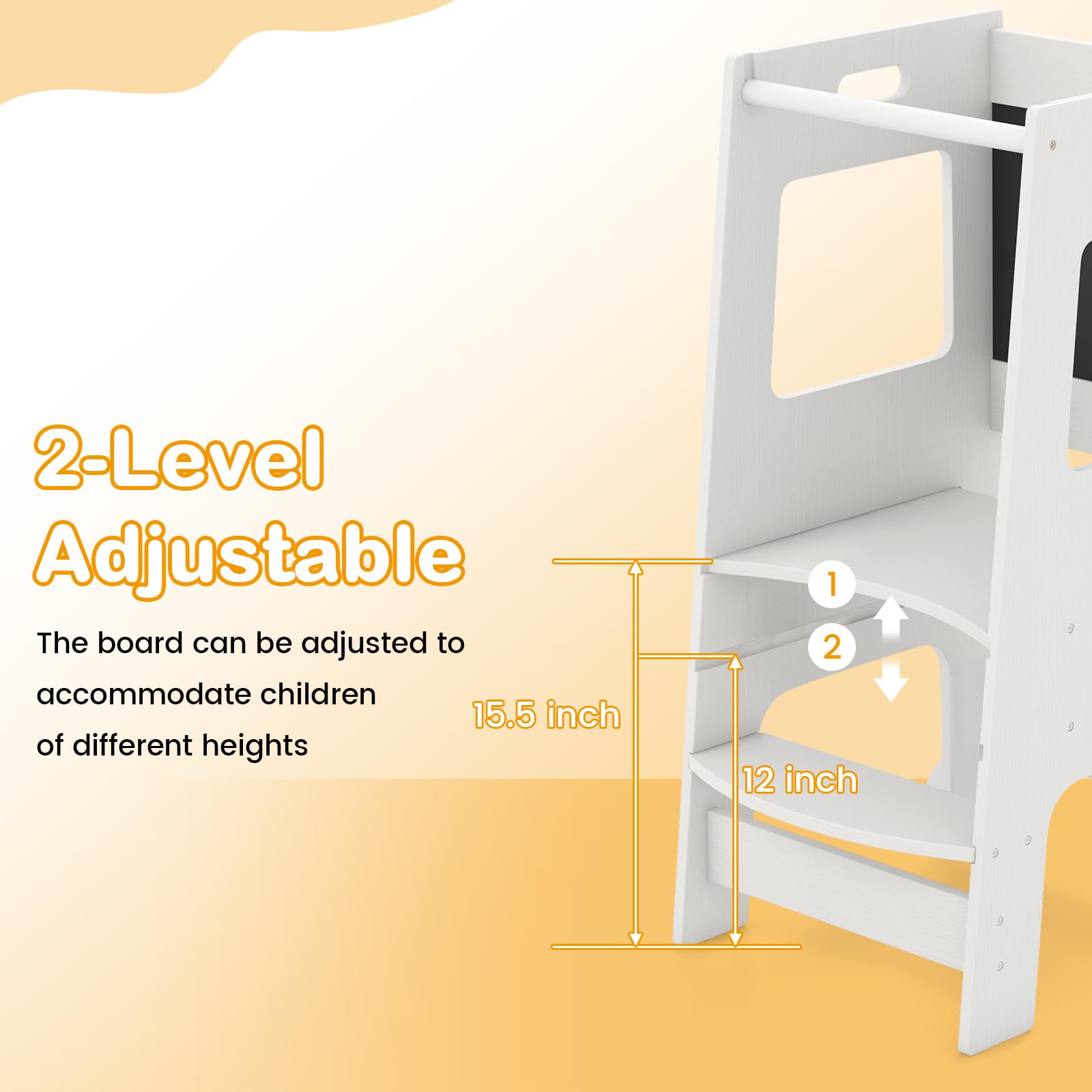 OLAKIDS Toddler Standing Tower, Kids Montessori Kitchen Step Stool Helper