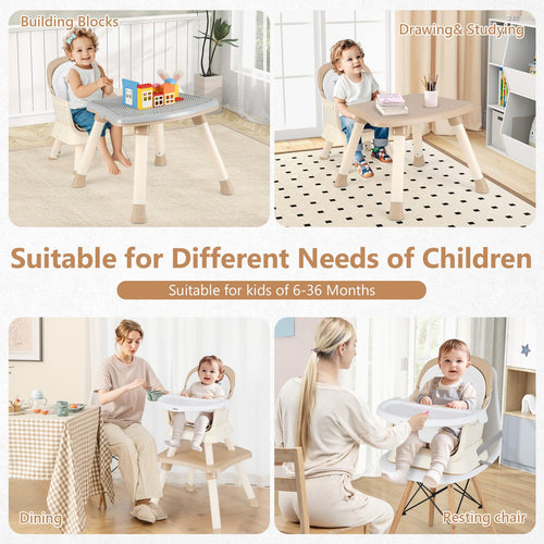 INFANS 8 in 1 Baby High Chair, Convertible Highchair for Babies and Toddlers, Infant Dining Booster Seat