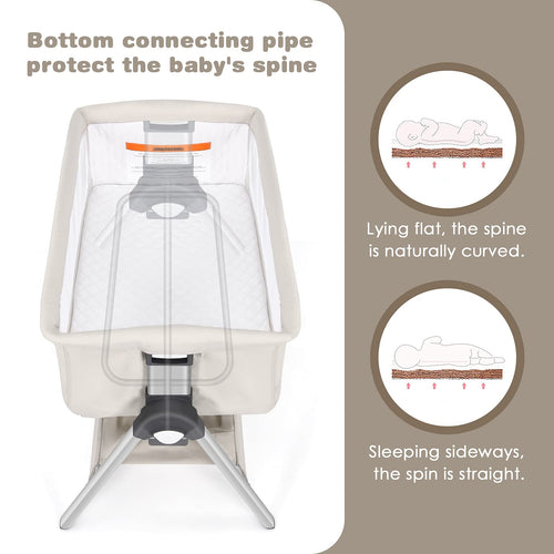 Baby Bassinet Bedside Sleeper with Spine Protecting Support INFANS