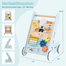 INFANS Wooden Baby Walker, Montessori Walker with Multiple Activity Toys, Storage, Push Walker Toys