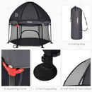 INFANS Baby Playpen with Removable Mesh & UV Canopy, 53" Portable Playhouse with Carry Bag, Easy Folding Playard Activity Center