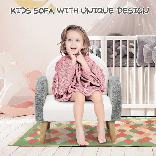 OLAKIDS Kids Sofa, Toddler Armchair with Solid Wooden Frame Anti-Tipping Design Plush Fabric