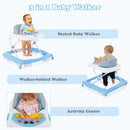 INFANS Foldable Baby Walker, 3 in 1 Toddler Walker Leaning-Seated Walk-Behind with Washable Seat Cushion