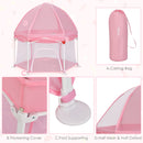 INFANS Baby Playpen with Removable Mesh & UV Canopy, 53" Portable Playhouse with Carry Bag, Easy Folding Playard Activity Center