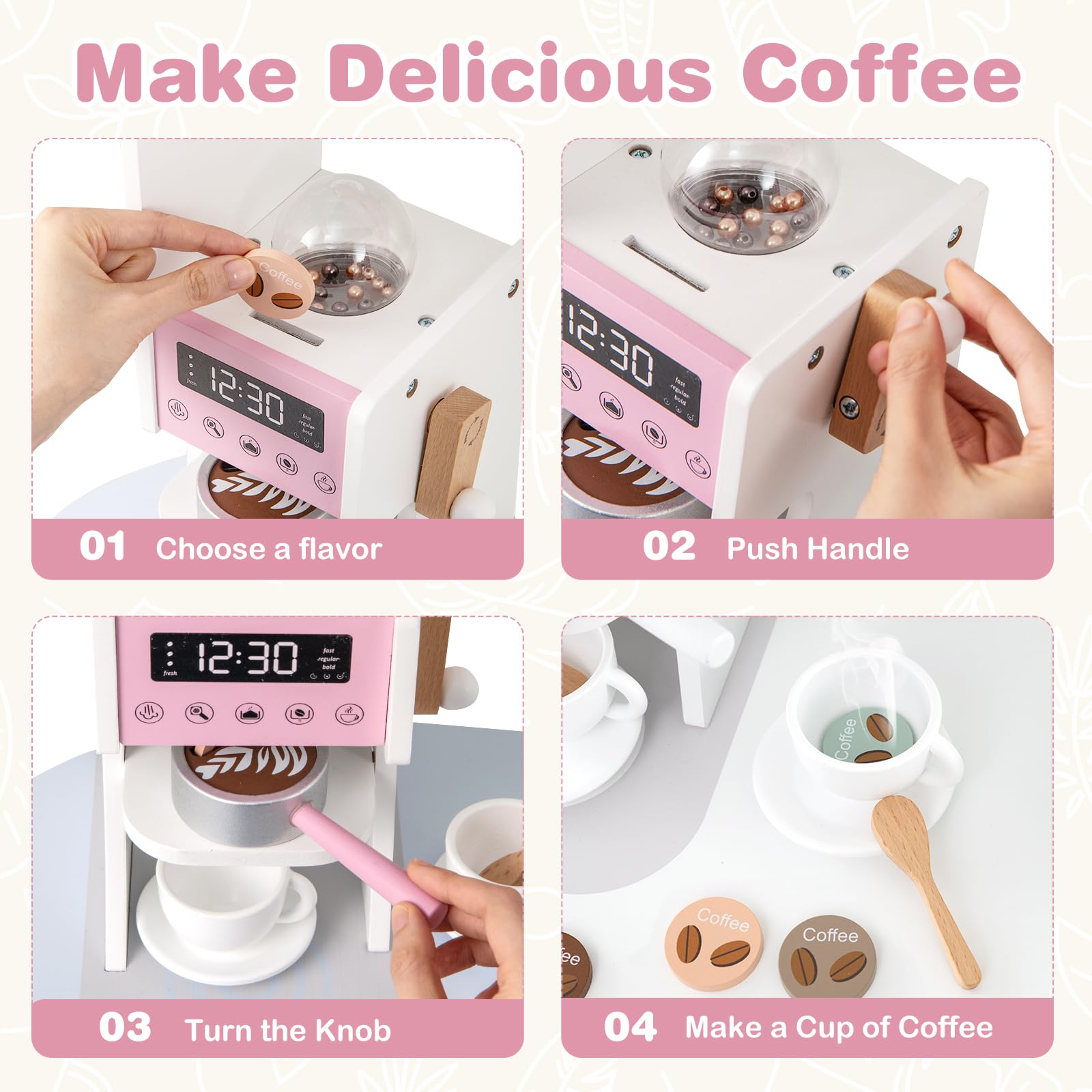 OLAKIDS Corner Kids Kitchen Playset, Toddler Wooden Pretend Cooking Set