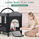 INFANS Baby Bassinet, 4 in 1  Pack and Play Baby Playard with Changing Table, Mosquito Net