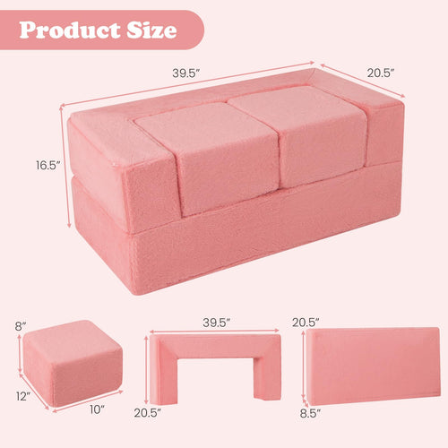 INFANS Modular Kids Play Couch, Toddler Sectional Fort Building Sofa