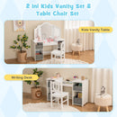 OLAKIDS Kids Vanity, 2 in 1 Princess Makeup Desk and Chair Set