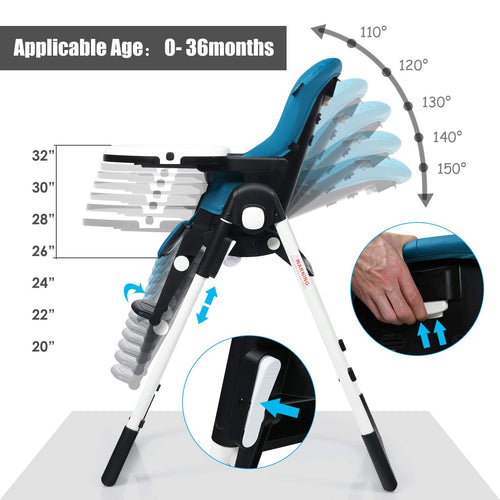 INFANS 4 in 1 High Chair–Booster Seat, Convertible Highchair, Installation-Free,Simple Fold for Baby, Infant& Toddler