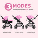 INFANS 2 in 1 Baby Stroller, High Landscape Infant Stroller & Reversible Bassinet Pram, Foldable Pushchair