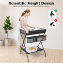 INFANS Baby Changing Table, Folding Diaper Station Portable Nursery Organizer with Safety Belt and Storage Racks