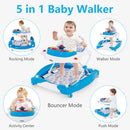 INFANS Baby Walker, 5 in 1 Behind Walker Learning Seated Rocker Bouncer with Removable Music Tray, Adjustable Height