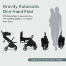 INFANS Lightweight Baby Stroller, One-Hand Gravity Fold, Compact Travel Stroller for Airplane