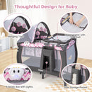 INFANS 4 in 1 Pack and Play, Portable Baby Kid Infant, Travel Playard with Bassinet