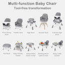 INFANS 9 in 1 High Chair, Convertible Baby Highchair, Table and Chair Set Building Block Infant Dining Booster Seat