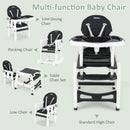 INFANS 5 in 1 Baby High Chair, Convertible Toddler Table Chair Set,  Multi-Function Seat with Lockable Universal Wheels