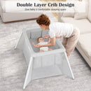 INFANS Travel Crib, Portable Baby Playpen with Removable Bassinet Soft Mattress, Foldable Lightweight Playard Nursery Center