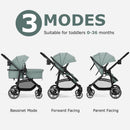 INFANS 2 in 1 Baby Stroller, High Landscape Infant Stroller & Reversible Bassinet Pram, Foldable Pushchair
