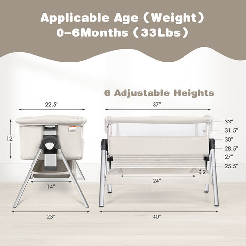 Baby Bassinet Bedside Sleeper with Spine Protecting Support INFANS