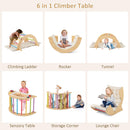 OLAKIDS Wooden Arch Climber Rocker with Soft Cushion for Toddlers