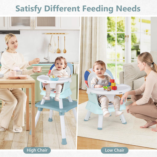 INFANS 8 in 1 Baby High Chair, Convertible Highchair for Babies and Toddlers, Infant Dining Booster Seat