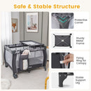 INFANS 4 in 1 Pack and Play, Portable Baby Kid Infant, Travel Playard with Bassinet