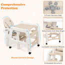 INFANS 5 in 1 Baby High Chair, Convertible Toddler Table Chair Set,  Multi-Function Seat with Lockable Universal Wheels