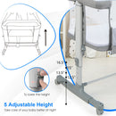 INFANS 3 in 1 Baby Bassinets, Bedside Sleeping for Newborn, Folding Crib with Mattress, Easy to Assemble Cradle