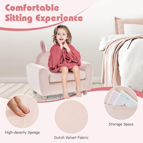 OLAKIDS Kids Sofa, Children Armrest Chair with Sturdy Wood Construction and Dutch Velvet