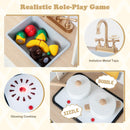 OLAKIDS Kids Kitchen Playset, Toddler Wooden Pretend Cooking Set Microwave, Simulation Play Kitchen Toy for Children