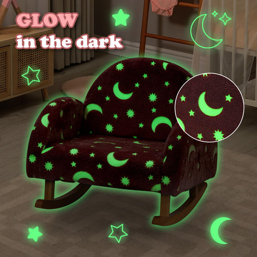 OLAKIDS Kids Sofa with Glow in The Dark, Toddler Rocking Chair