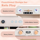 OLAKIDS Kids Kitchen Playset Cooking Toy Kitchen Set with Coffee Machine Stove Removable Sink Microwave Storage Cabinet