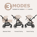INFANS 2 in 1 Baby Stroller, High Landscape Infant Stroller & Reversible Bassinet Pram, Foldable Pushchair