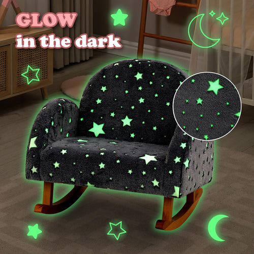 OLAKIDS Kids Sofa with Glow in The Dark, Toddler Rocking Chair