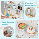 OLAKIDS Kids Kitchen Playset, Toddler Wooden Kitchen Pretend Cooking Toy Set with Coffee Maker