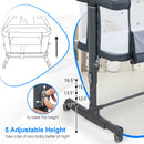INFANS 3 in 1 Baby Bassinets, Bedside Sleeping for Newborn, Folding Crib with Mattress, Easy to Assemble Cradle