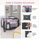 INFANS 4 in 1 Pack and Play, Portable Baby Kid Infant, Travel Playard with Bassinet