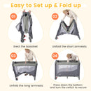 INFANS 5 in 1 Portable Playard, Larger Size Baby Bassinet Bedside Sleeper, Diaper Changer, Foldable Bedside Crib