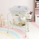 INFANS 2 in 1 Baby Changing Table with Bath Tub Unit, Folding Diaper Dresser Station with Wheels Waterproof