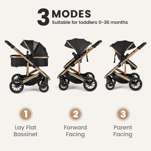 INFANS 2 in 1 Baby Stroller, Folding Newborn Pram Convertible Stroller High Landscape Shock Absorption