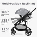 INFANS 2 in 1 Baby Stroller, High Landscape Infant Stroller & Reversible Bassinet Pram, Foldable Pushchair