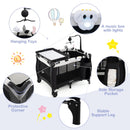 INFANS 3 in 1 Pack and Play, Portable Travel Baby Crib Bassinet with Detachable Mattress, Newborn Changing Table, Foldable Playpen