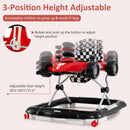 INFANS 4 in 1 Baby Walker, Foldable Toddler Activity Center with Adjustable Height, Removable Toy Tray, Push Walker