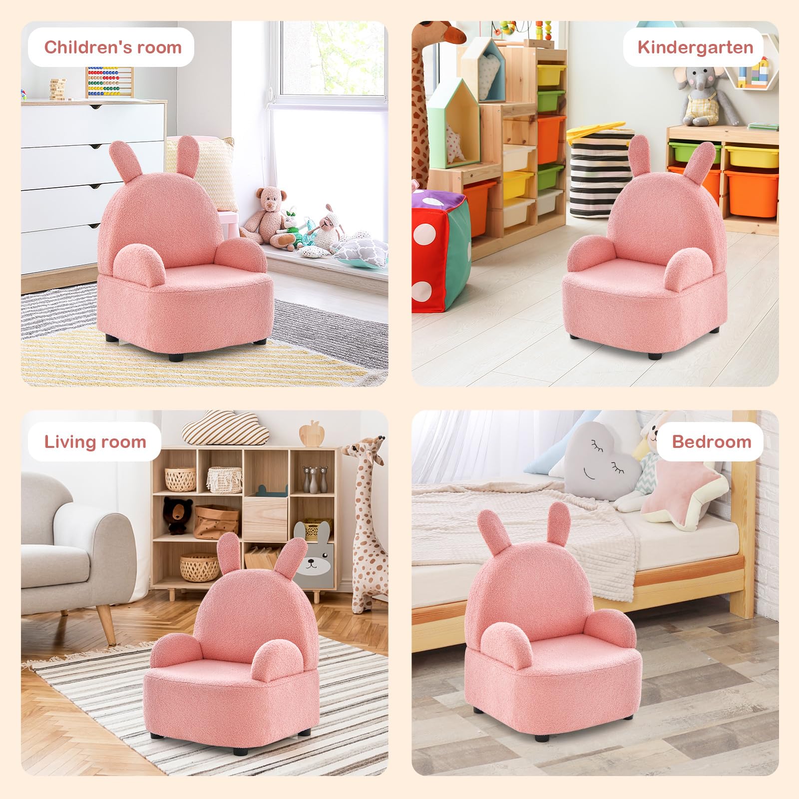 OLAKIDS Kids Sofa, Toddler Armchair Chair with Solid Sturdy Wood Construction Plush Fabric