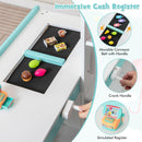 OLAKIDS Kids Grocery Store Playset, Wooden Pretend Play Supermarket with LED Lights, Market Stand Toy