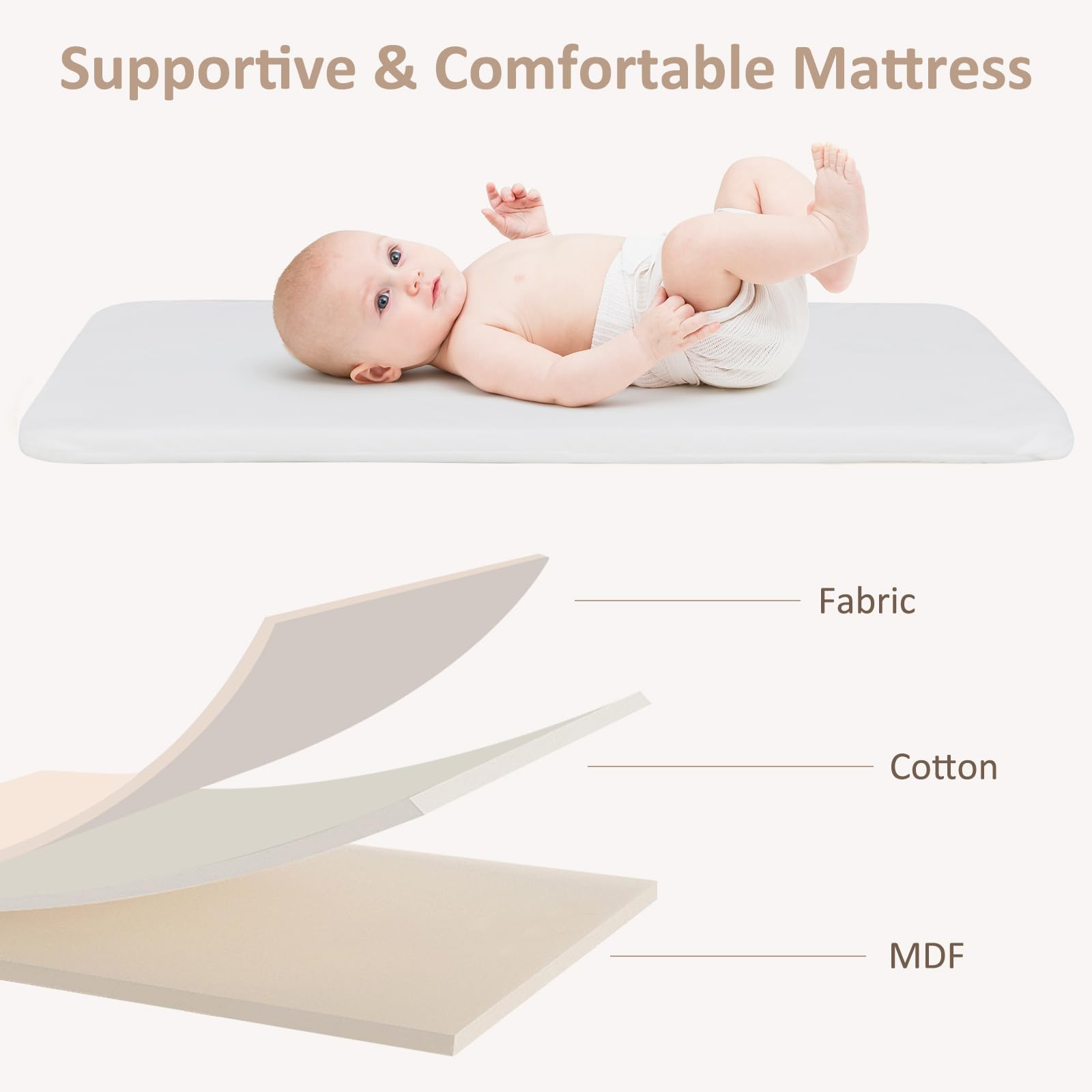 INFANS Baby Bedside Bassinet, Over-Bed Baby Bassinet with Adjustable Height, Safe Close Sleeping, Storage