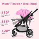 INFANS 2 in 1 Baby Stroller, High Landscape Infant Stroller & Reversible Bassinet Pram, Foldable Pushchair